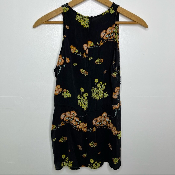 ALC Black Floral Stuart Silk Tank Top - Picture 5 of 5
